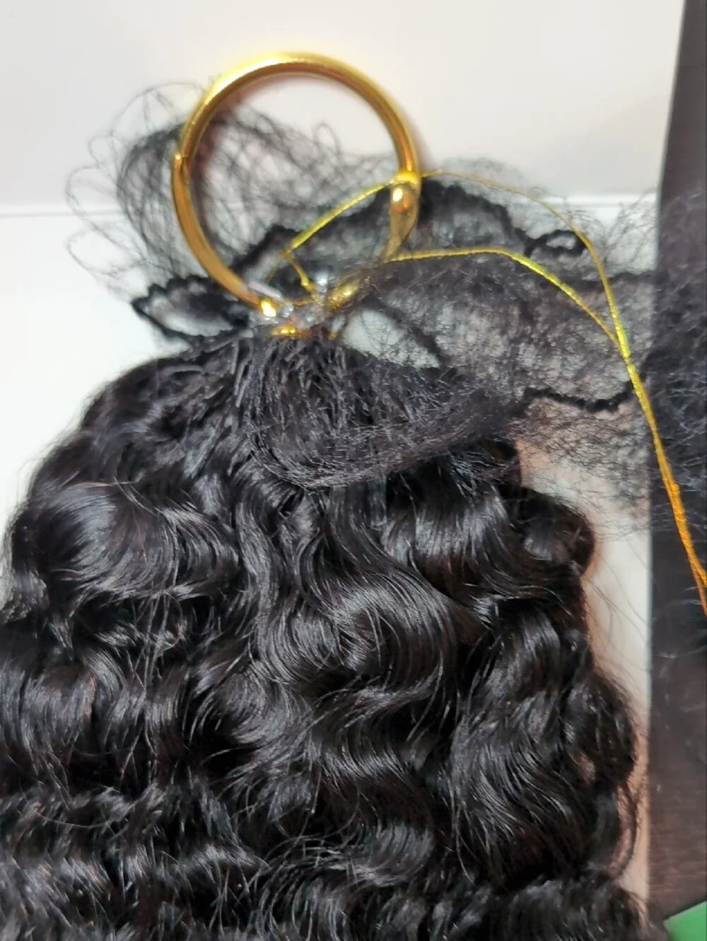 18 In 50 G Burmese Curly Human Feather Crochet Hair Natural Black